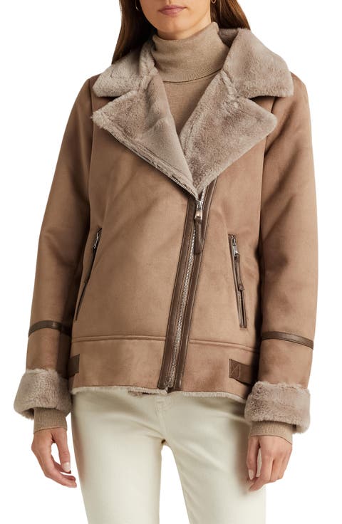 Faux Shearling Moto Jacket