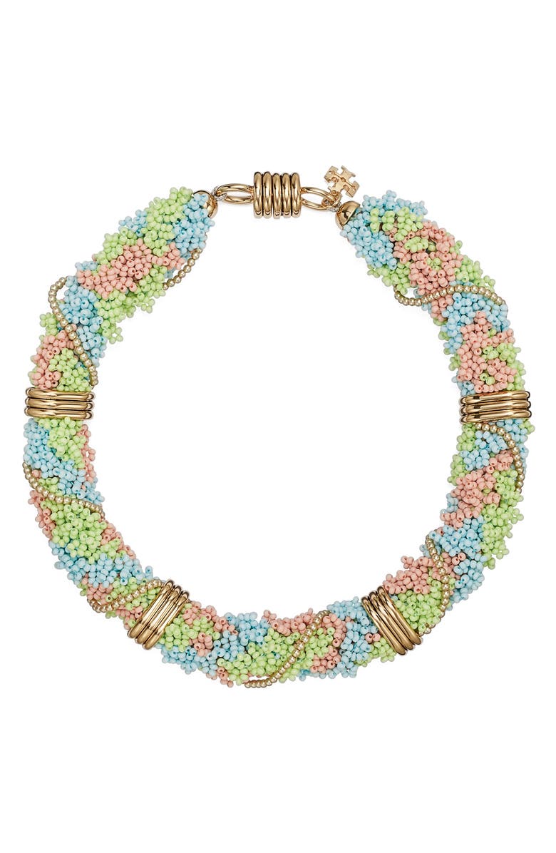 Tory Burch Curiosity Short Necklace, Main, color, Green Multi