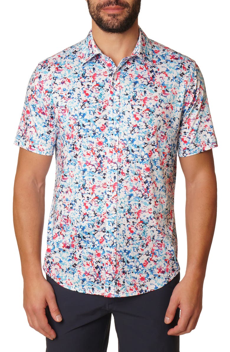 Robert Graham Blanes Short Sleeve Button-Up Shirt, Main, color,