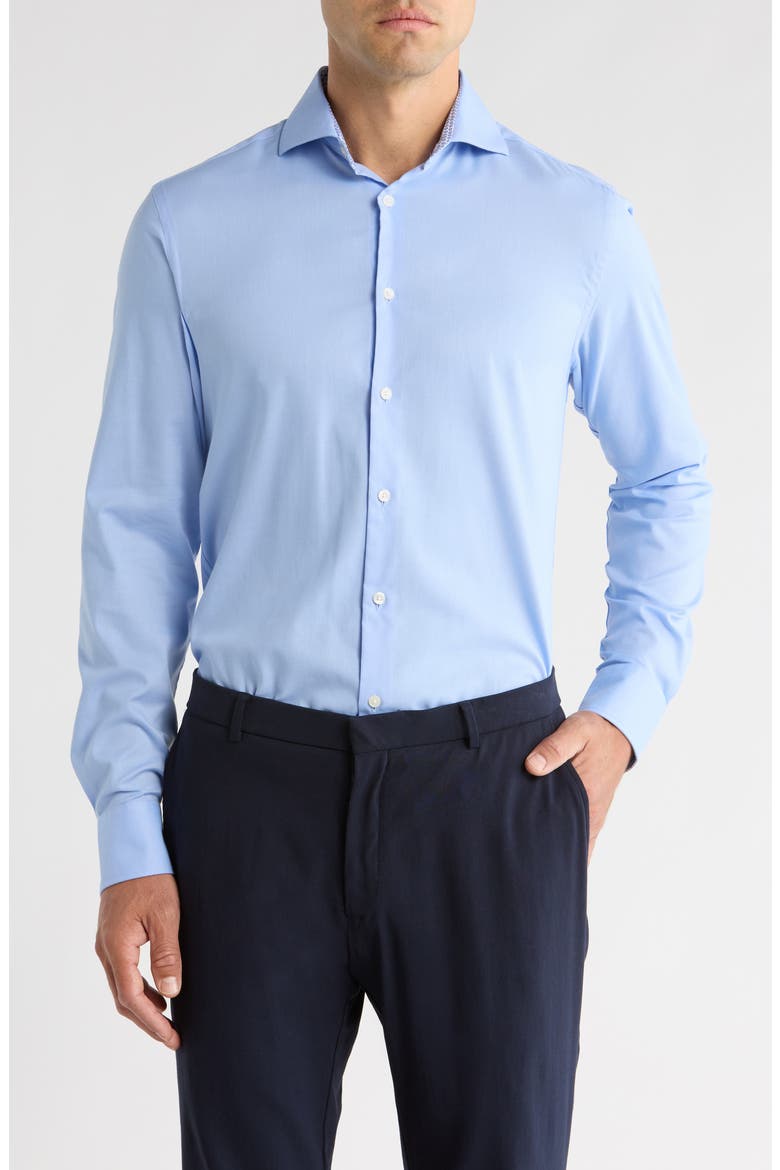 Slim Fit Four-Season Performance Dress Shirt, Main, color, SKY