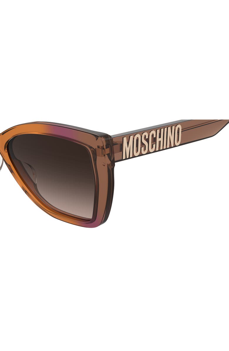 Moschino 55mm Cat Eye Sunglasses, Alternate, color, Brown Orange