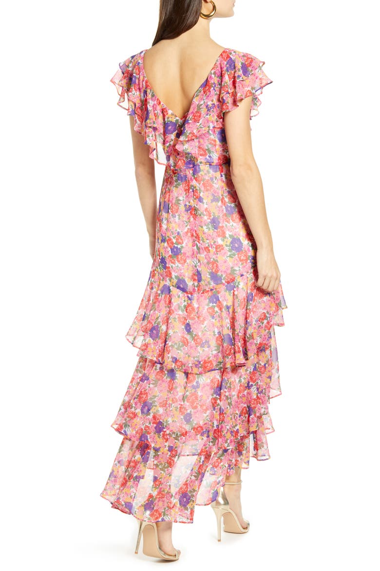 Chelsea Tiered Ruffle Maxi Dress, Alternate, color, RAINBOW CARNATIONS