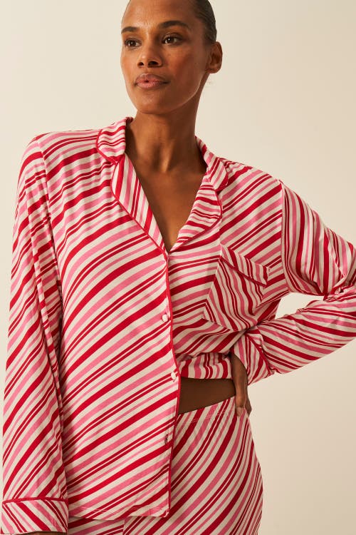 Stripe & Stare Long Pyjama Set In Multi
