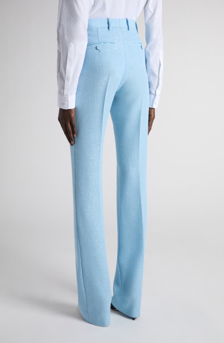 TOM FORD Tailored Sequin Wool Blend Crepe Straight Leg Pants, Alternate, color, Sky Blue