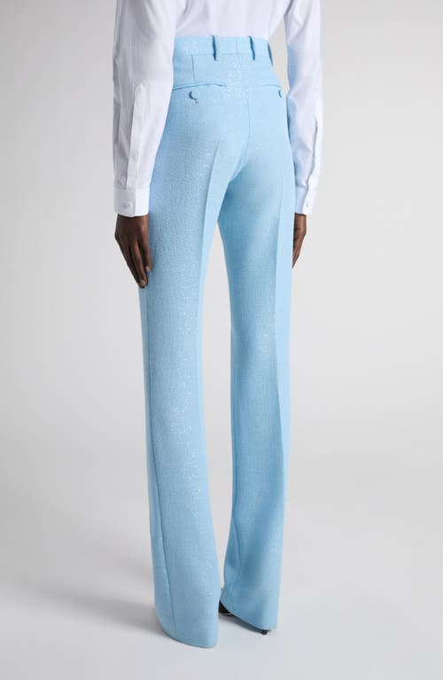 Tom Ford Tailored Sequin Wool Blend Crepe Straight Leg Pants In Blue