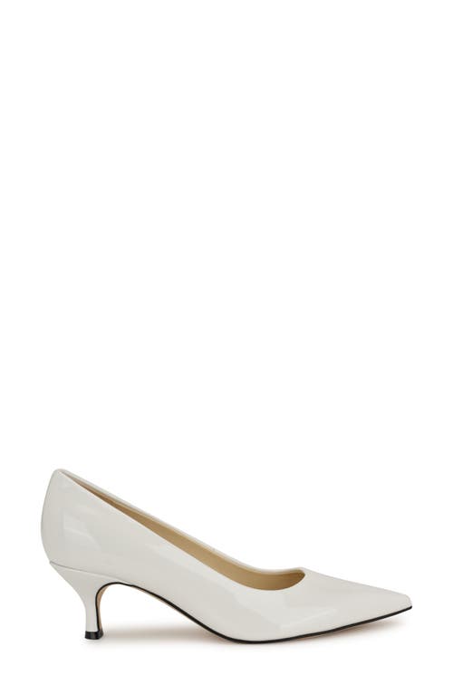 Nine West Sisko Pointed Toe Kitten Heel Pump In White