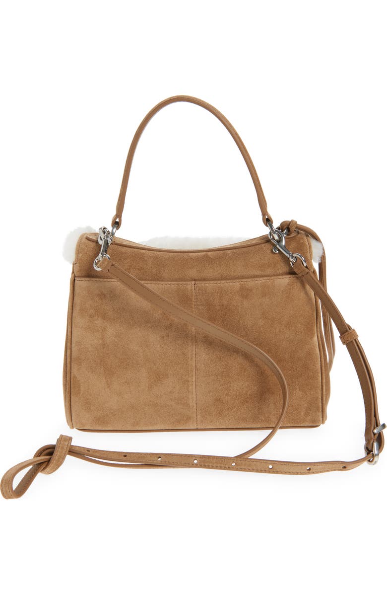 Balenciaga Mini Rodeo Suede & Fleece Top Handle Bag, Alternate, color, 2590 Noce/ White