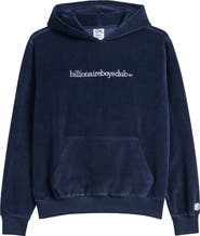 Billionaire Boys Club BB Mission Logo Embroidered Velour Hoodie