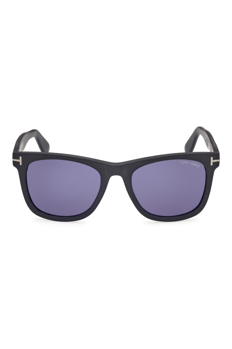 Kevyn 52mm Square Sunglasses, Main, color, BLACK ECO / T LOGO / BLUE