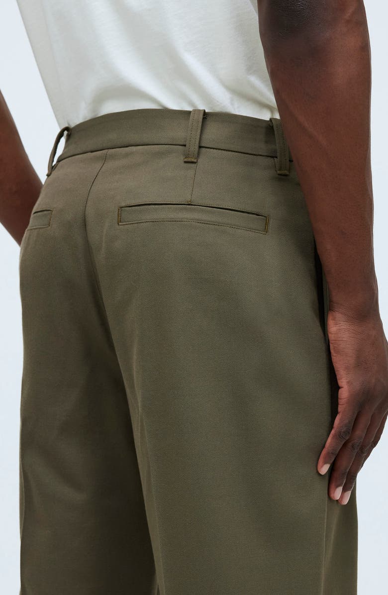 Madewell Relaxed Straight Leg Cotton & Wool Trousers, Alternate, color, Capers