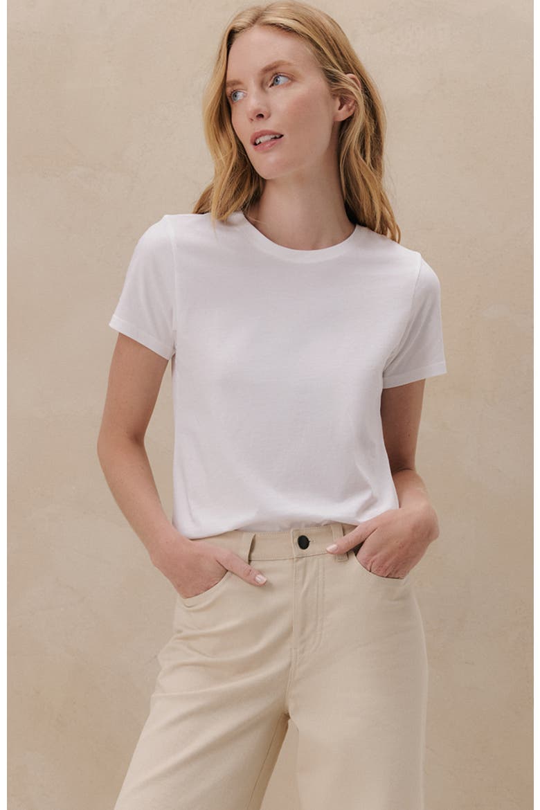 Organic Cotton Softspun Crew Neck Tee, Alternate, color, White