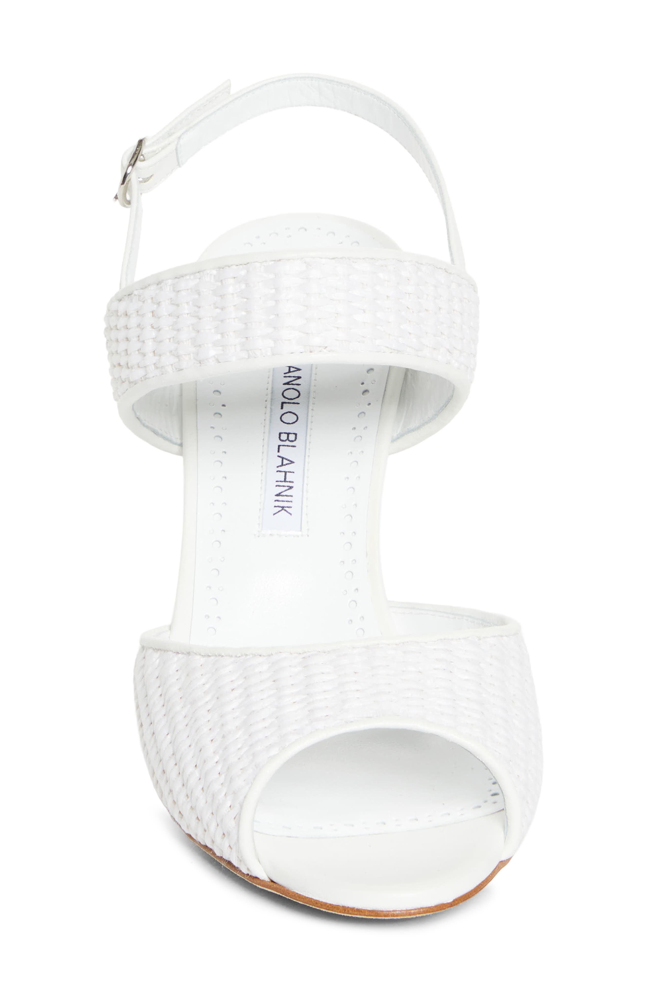 Manolo Blahnik Khiko Slingback Sandal, Alternate, color, White