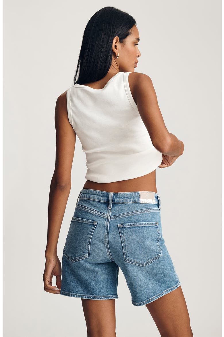 Heidi High Waist Mid Thigh Denim Shorts, Alternate, color, LIGHT BRUSHED CLASSIC BLUE