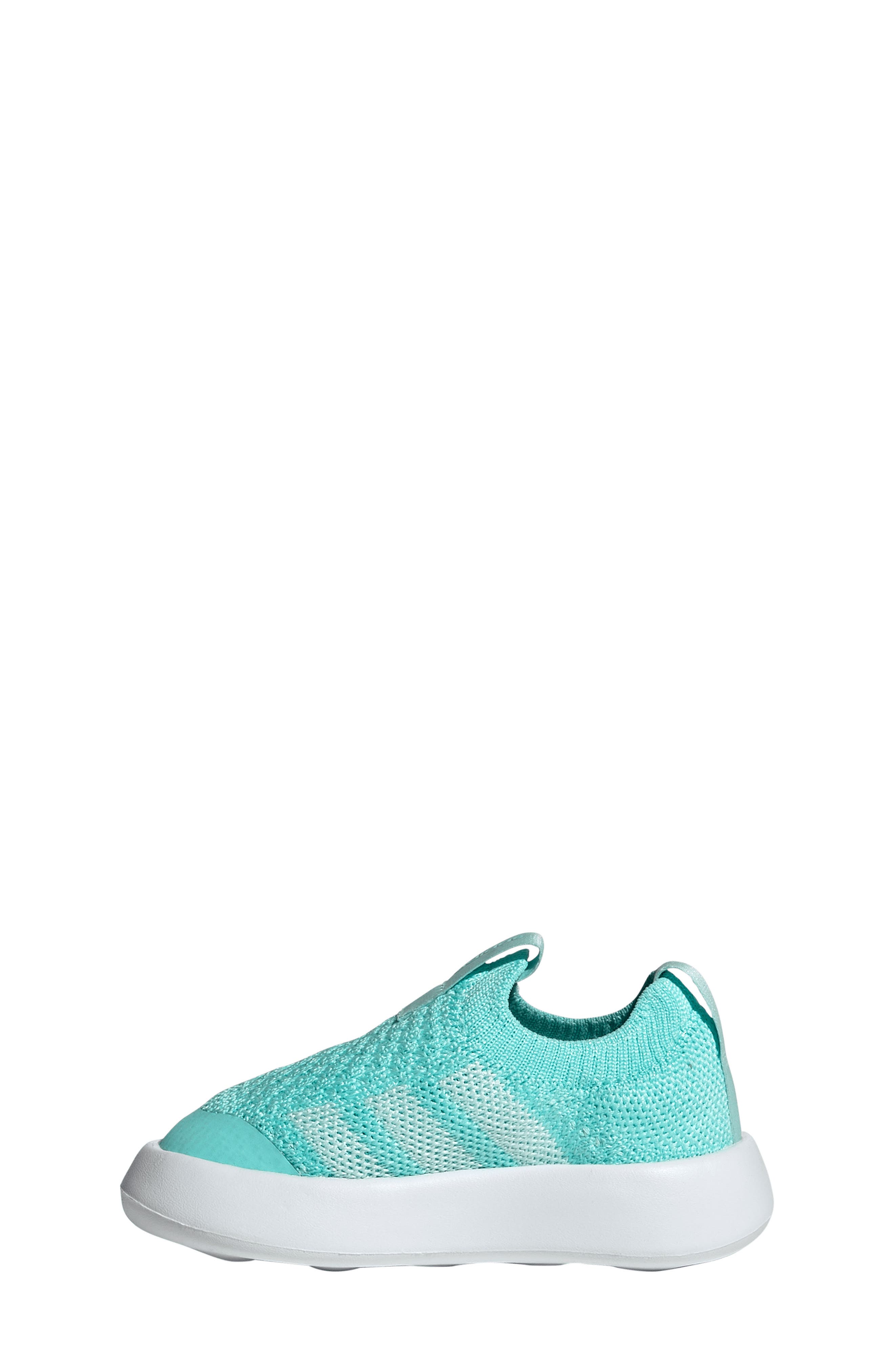 adidas Kids' Bubblecomfy Knit Sneaker, Alternate, color, Flash Aqua/ Footwear White