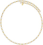 EFFY 14K Yellow Gold Freshwater Pearl Station Wrap Necklace