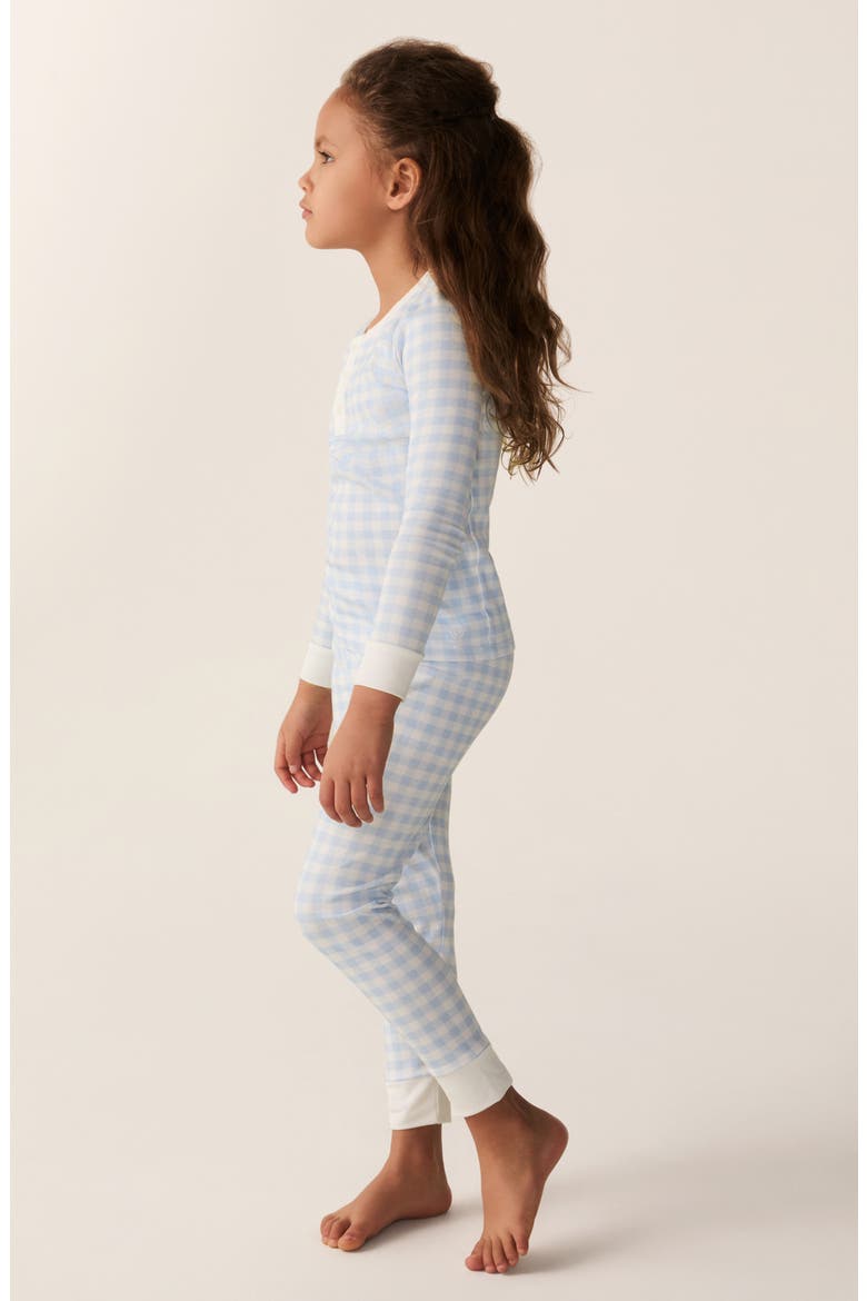 Fitted Check Pajamas, Alternate, color, BLUE