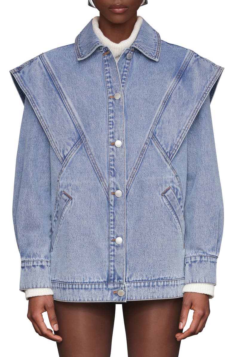 Avec Les Filles Oversize Seamed Jacket, Main, color, Blue Wash