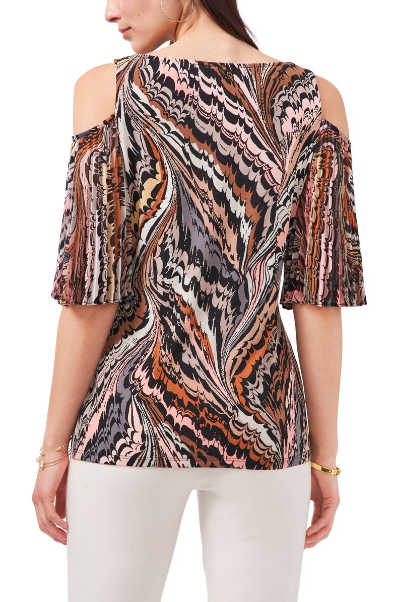 Chaus Print Cold Shoulder Knit Top, Alternate, color,
