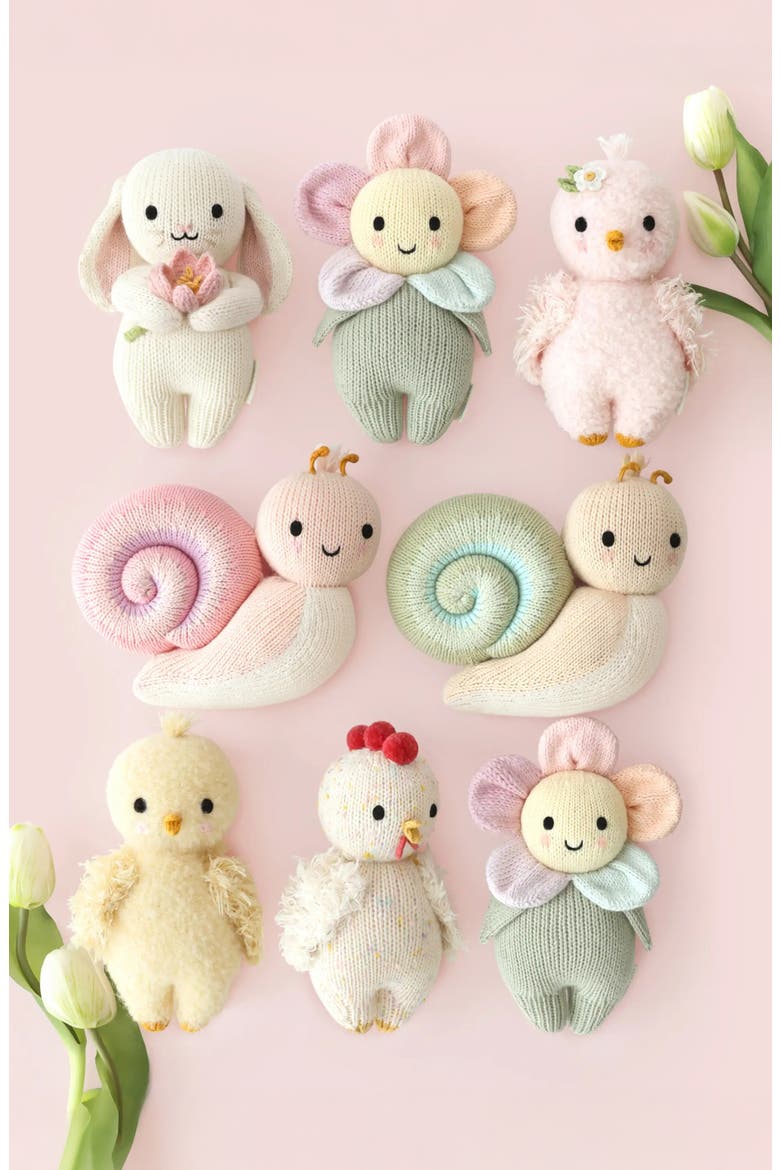 Baby Bunny with Flower Cotton Stuffed Animal, Alternate, color, BEIGE