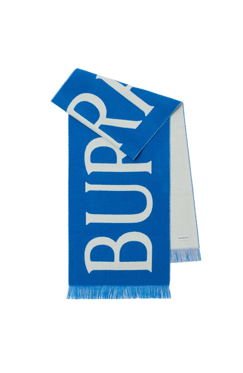 Burberry Logo Wool Scarf, Main, color, Knight