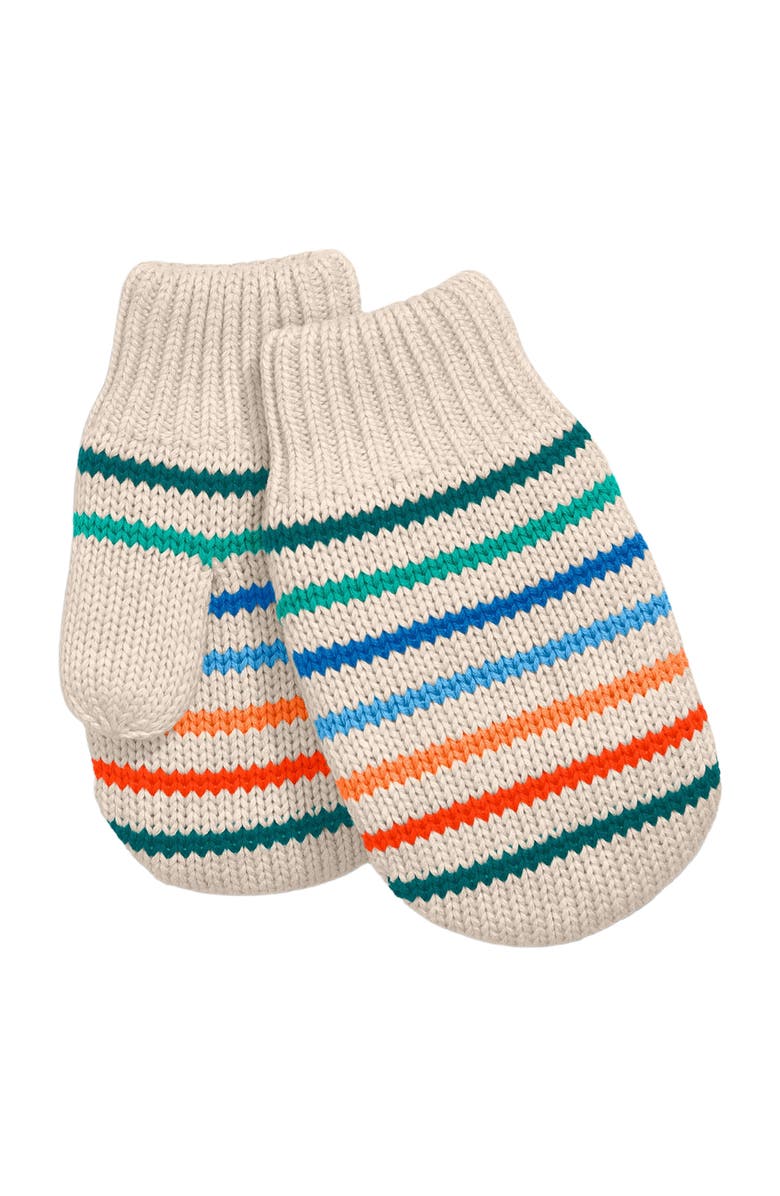 Primary Baby Fleece-Lined Rainbow Stripe Mittens, Main, color,