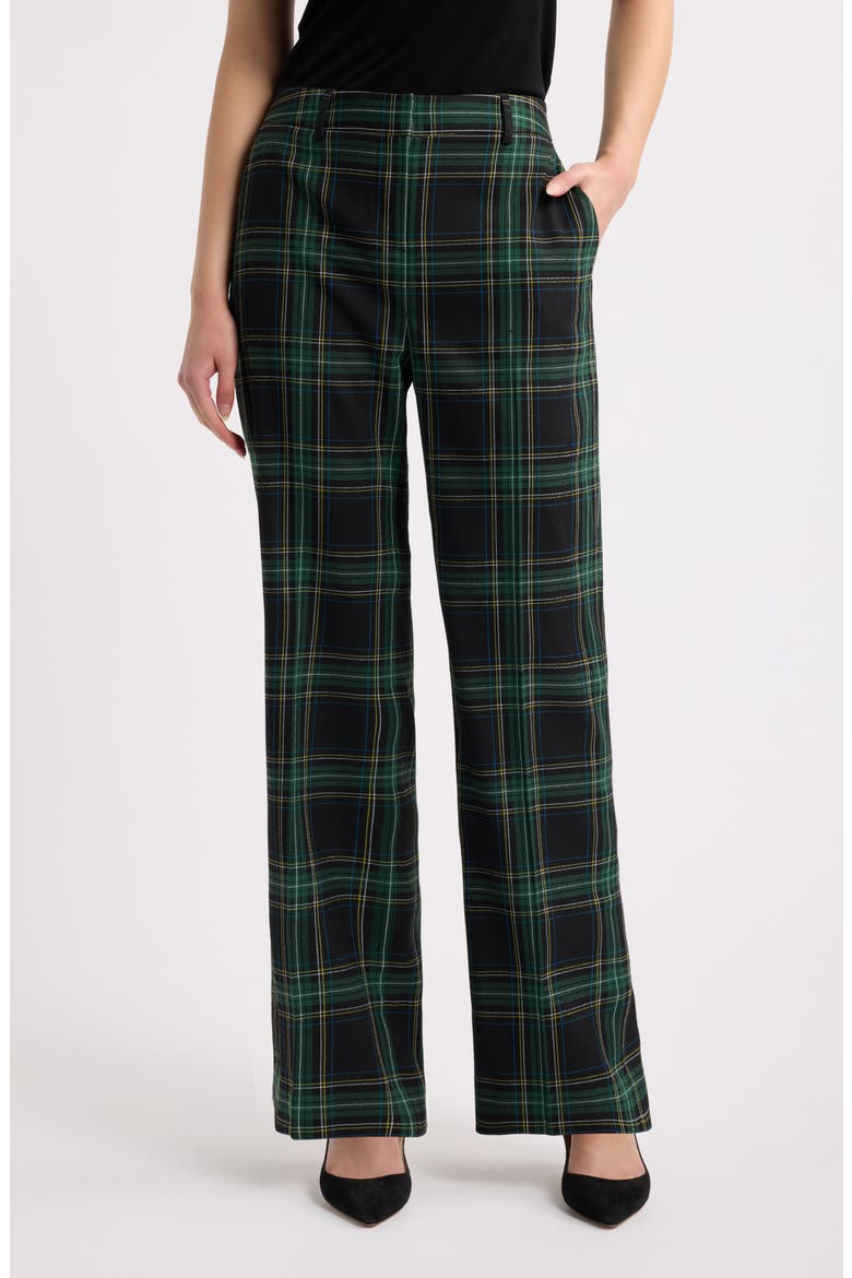 Plaid Flare Pants, Main, color, WINTER PIN