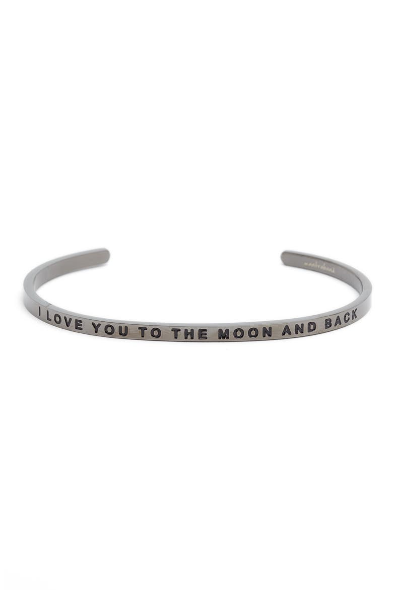 I Love You to the Moon and Back Cuff, Main, color, MOON GRAY