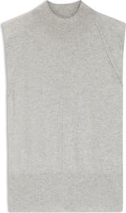 BOSS Futrani Cashmere Mock Neck Sleeveless Sweater