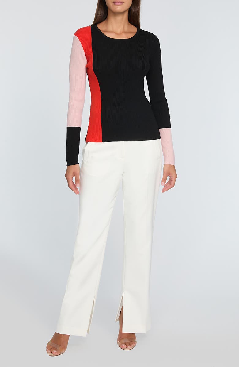 Elie Tahari The Marolo Colorblock Merino Wool Sweater, Alternate, color,