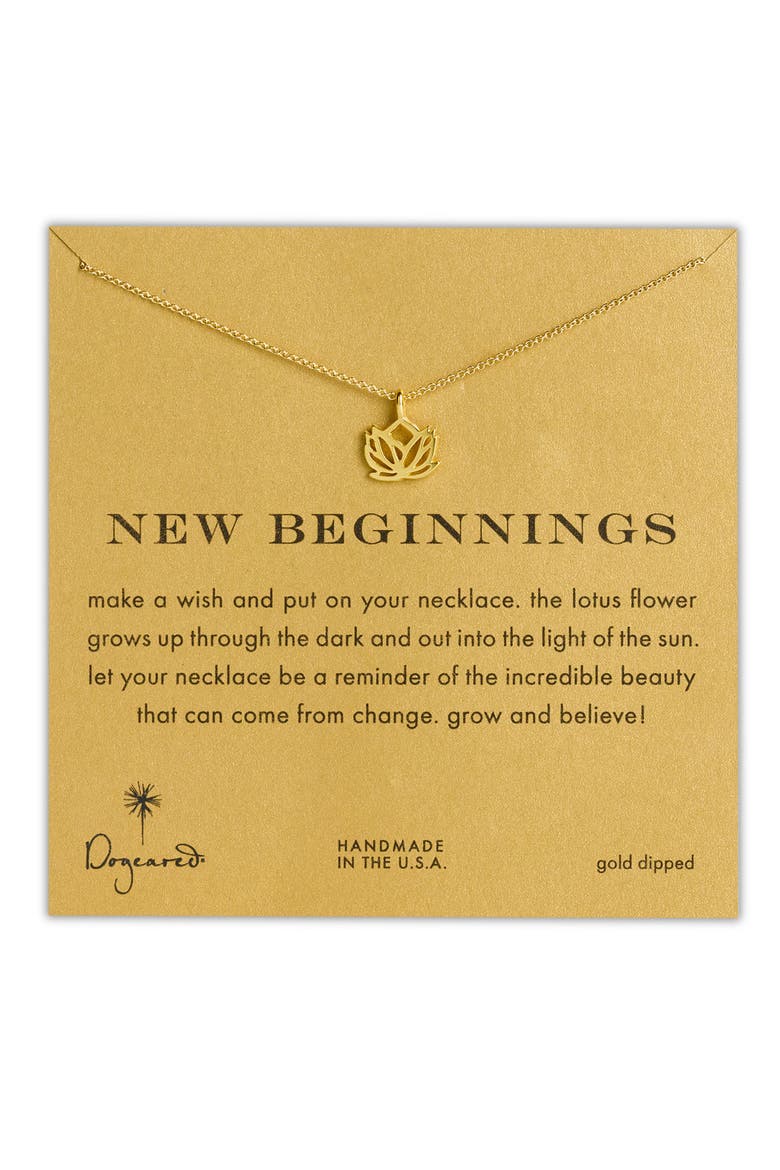 'Reminder - New Beginnings' Pendant Necklace, Main, color, GOLD DIPPED