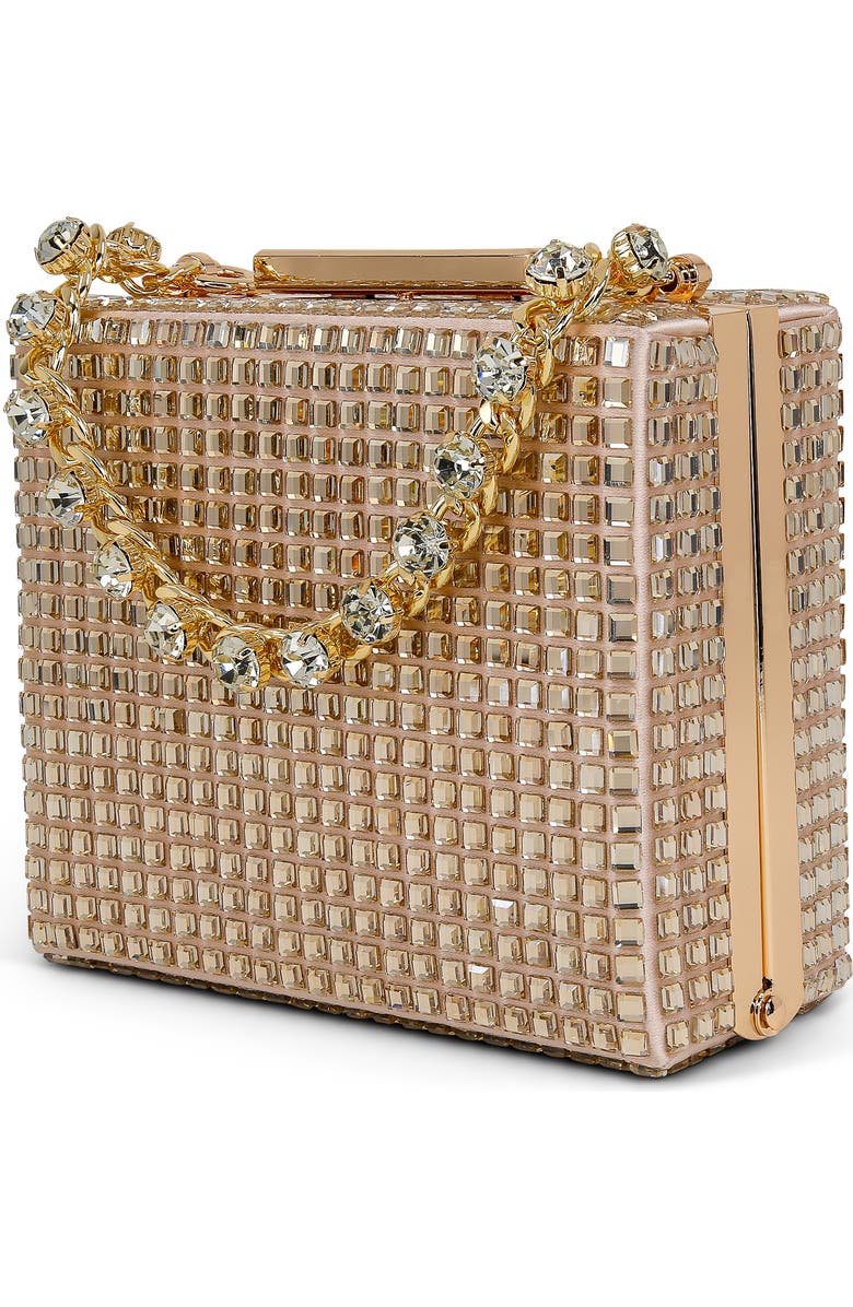 Jewel Badgley Mischka Serenity Crystal Box Clutch, Alternate, color, Champagne