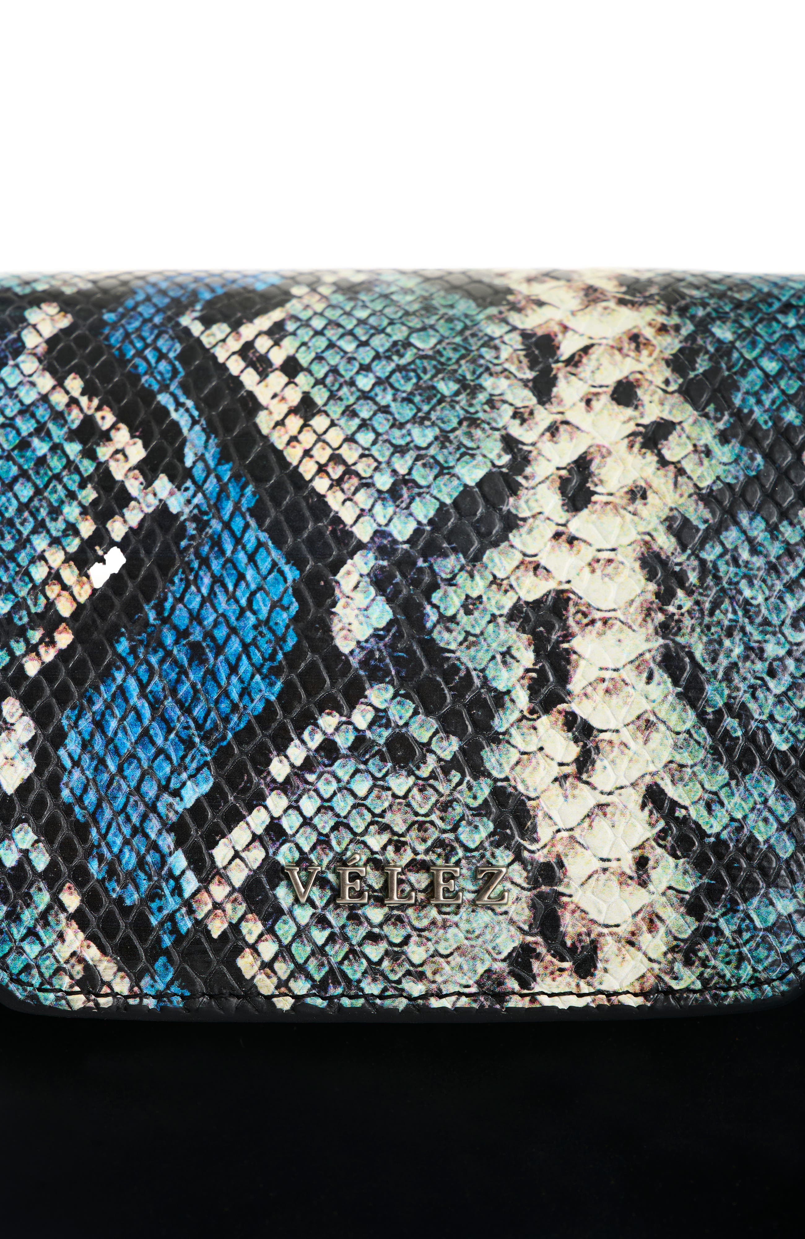 Velez Lili Two Foil Leather Crossbody Bag, Alternate, color, Blue