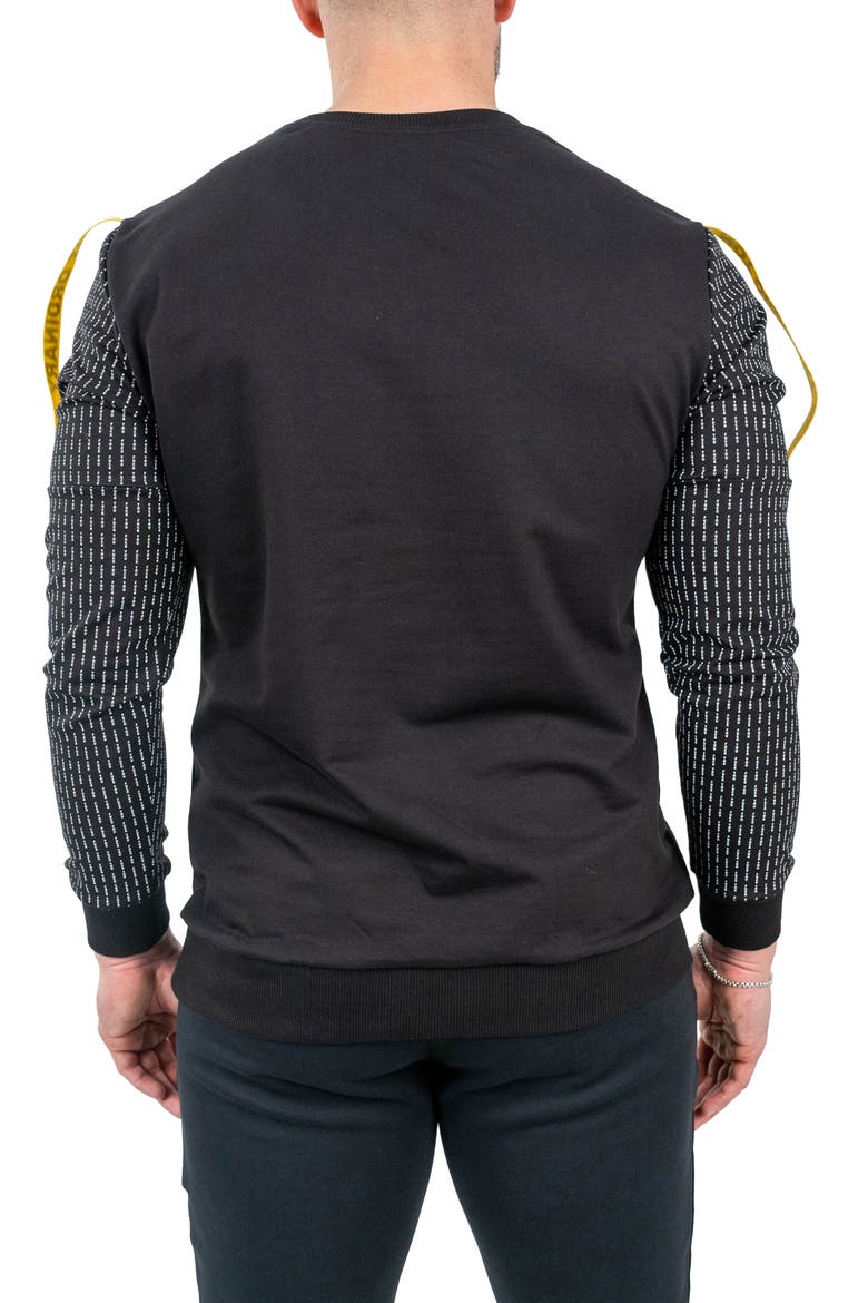 Off Crewneck Long Sleeve T-Shirt, Alternate, color, BLACK