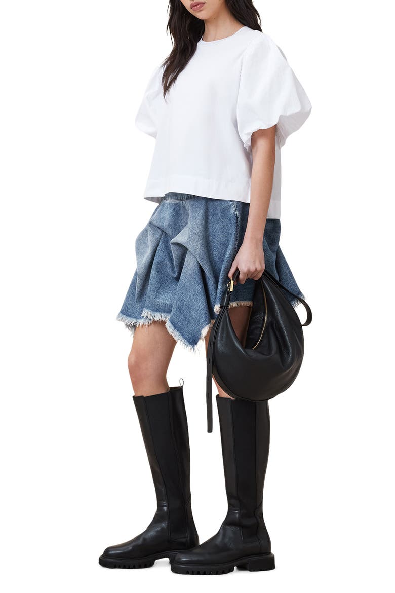 Crissy Gathered Denim Skirt, Alternate, color, VINTAGE INDIGO