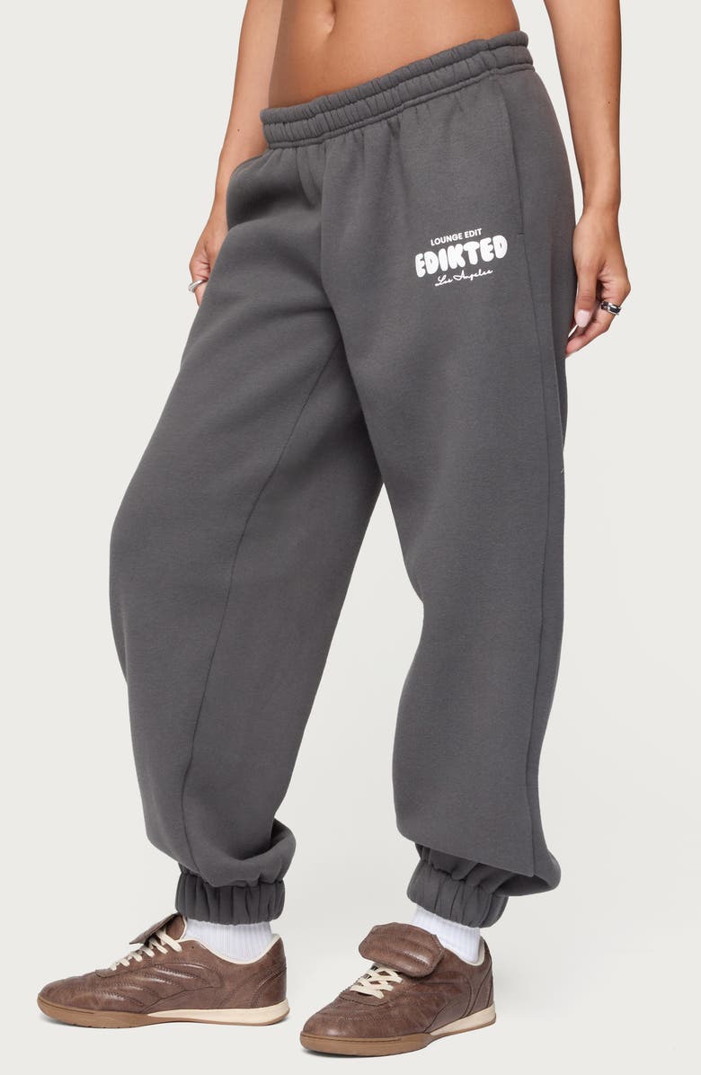 EDIKTED Lounge Edit Sweatpants, Alternate, color, Dark-Gray