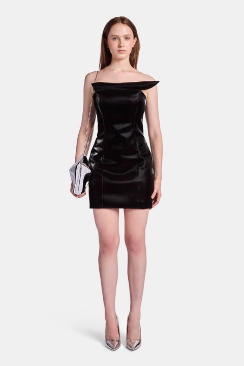 Molded Vinyl Mini Dress