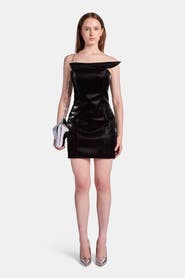 KATE BARTON Molded Vinyl Mini Dress