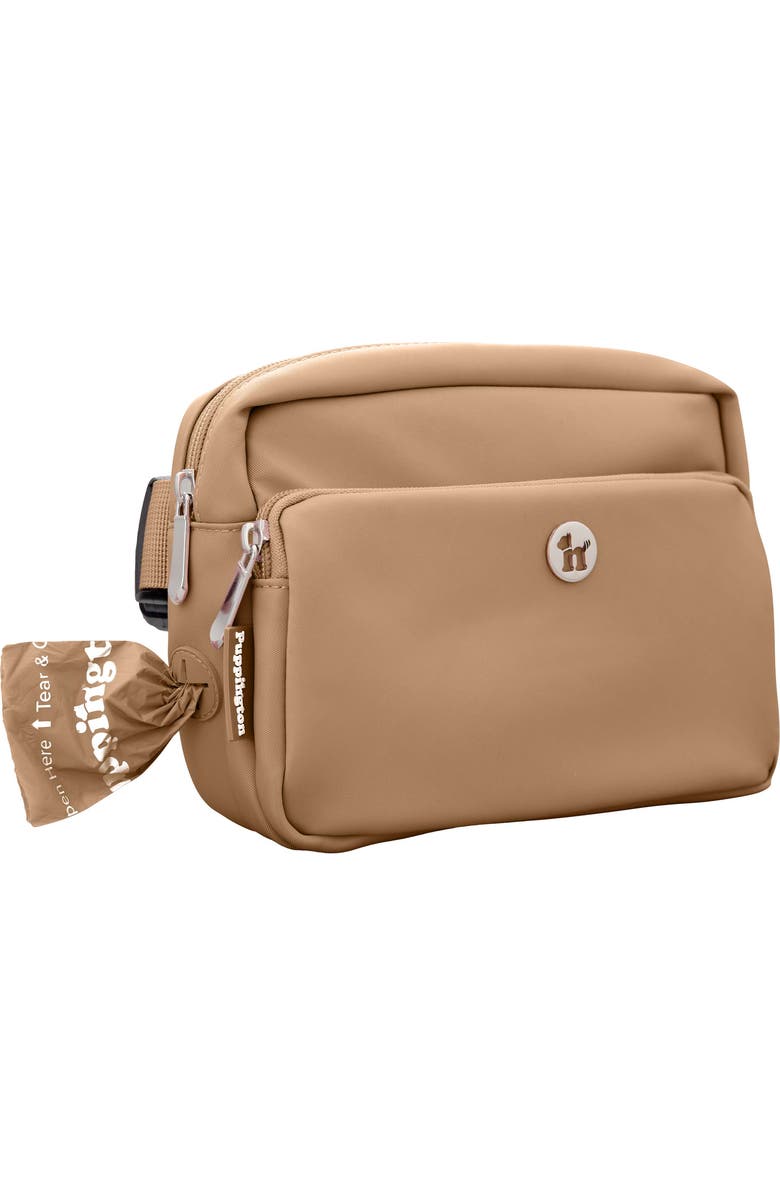 Puppington Walk Star Kit 3-in-1 Dog Walk Bag & Bowl plus Matching 90 Refill Dog Waste Bags, Alternate, color, Latte Beige