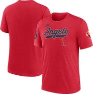 Nike Men's Nike Heather Red California Angels Cooperstown Collection Eras Tri-Blend T-Shirt