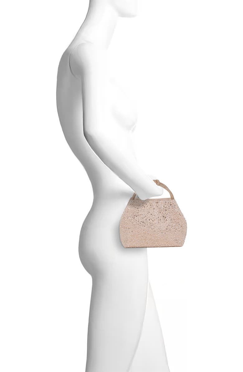 Jewel Badgley Mischka Joy Mix Crystal Mini Bucket Handbag, Alternate, color, Champagne