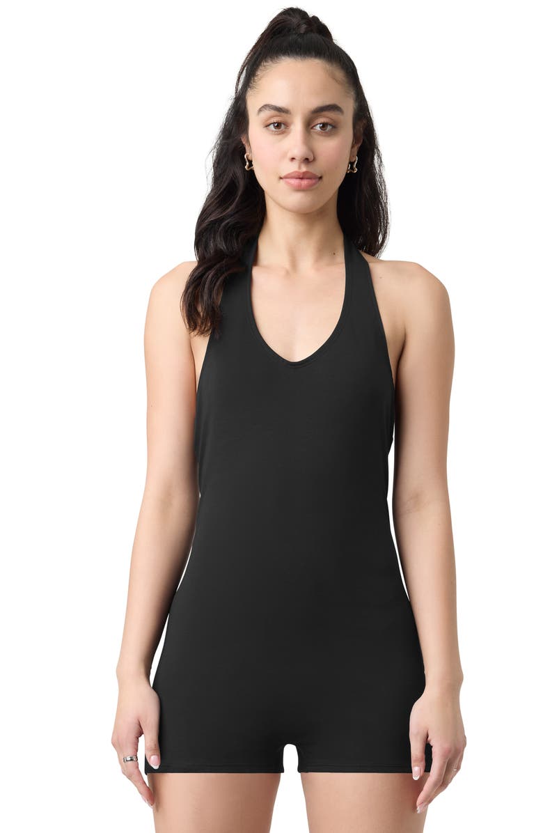 Florence by Mills Halter Terry Romper, Alternate, color, Black