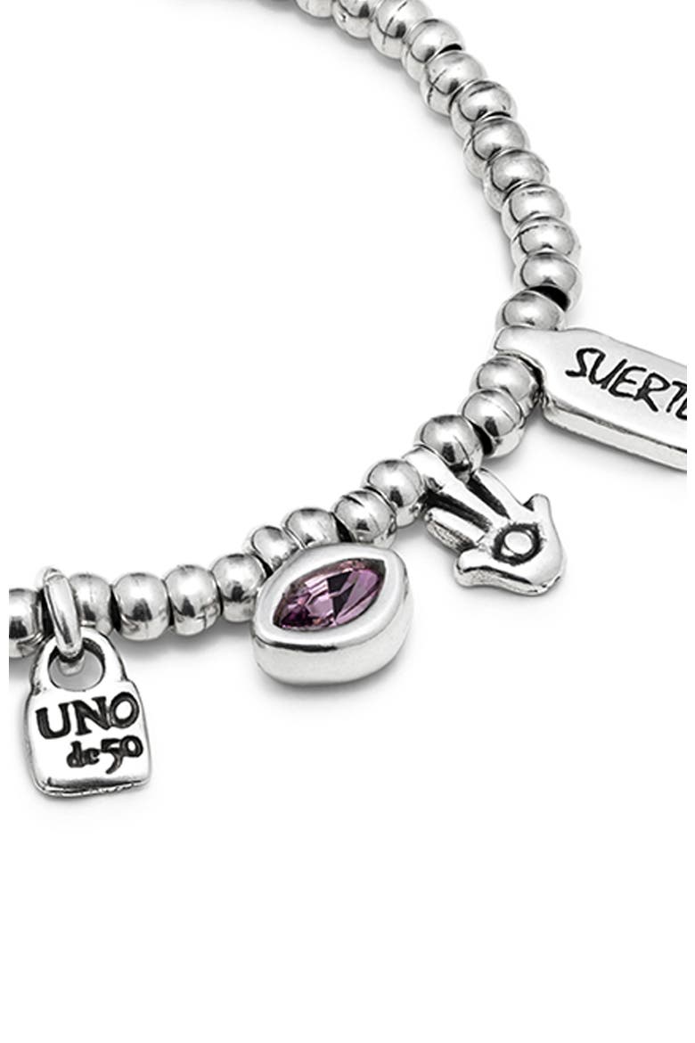 Bracelet Plated In Sterling Silver And Crystal, Alternate, color, Silver