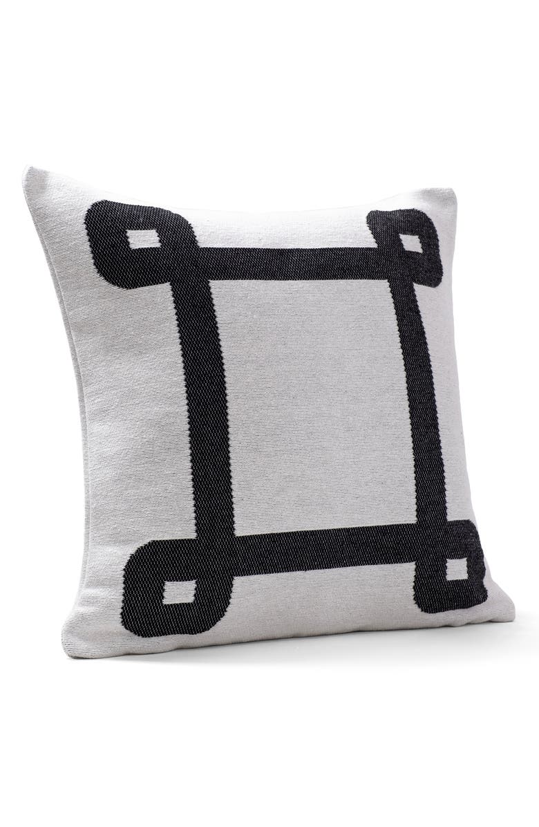 Brooks Brothers Geo Border Decorative Throw Pillow, Alternate, color, White