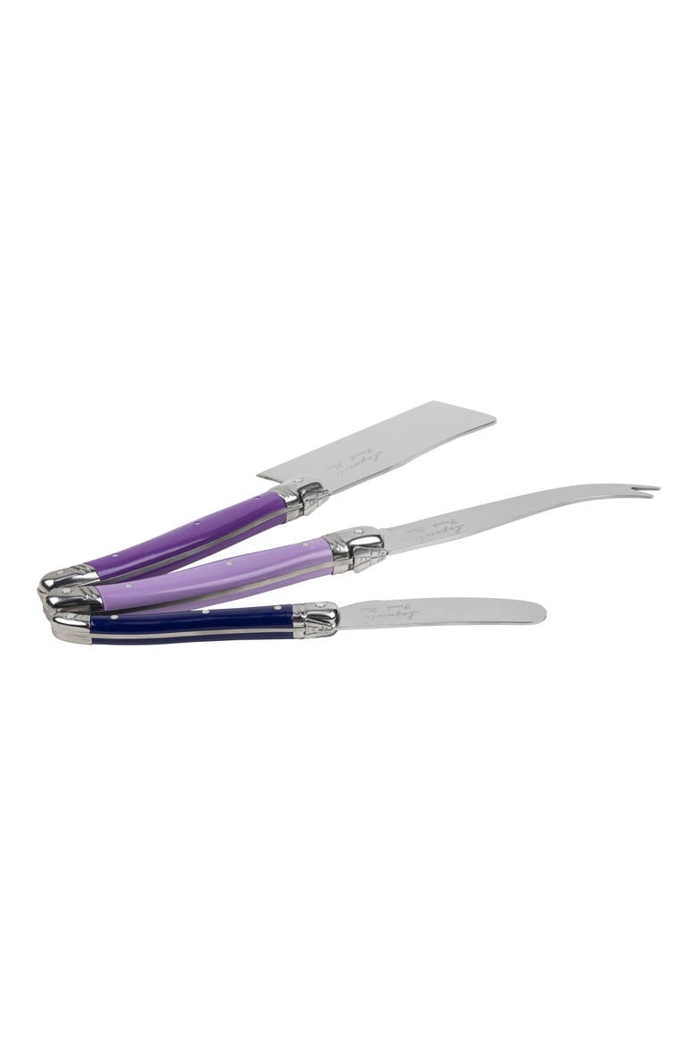 Set of 3 Assorted Laguiole Cheese Knives, Alternate, color, PLUM ROSE