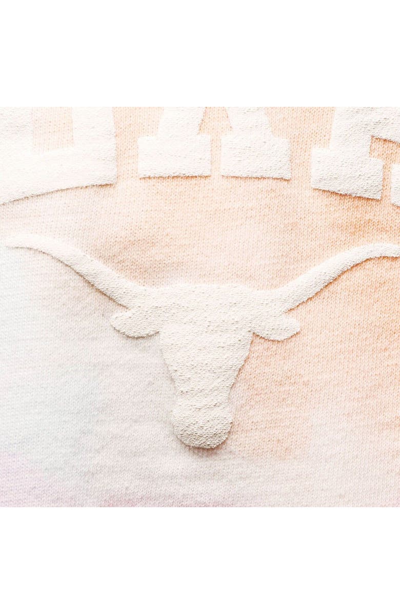 LEAGUE COLLEGIATE WEAR Women's League Collegiate Wear Pink/White Texas Longhorns Tie-Dye Cropped Pullover Hoodie, Alternate, color, 