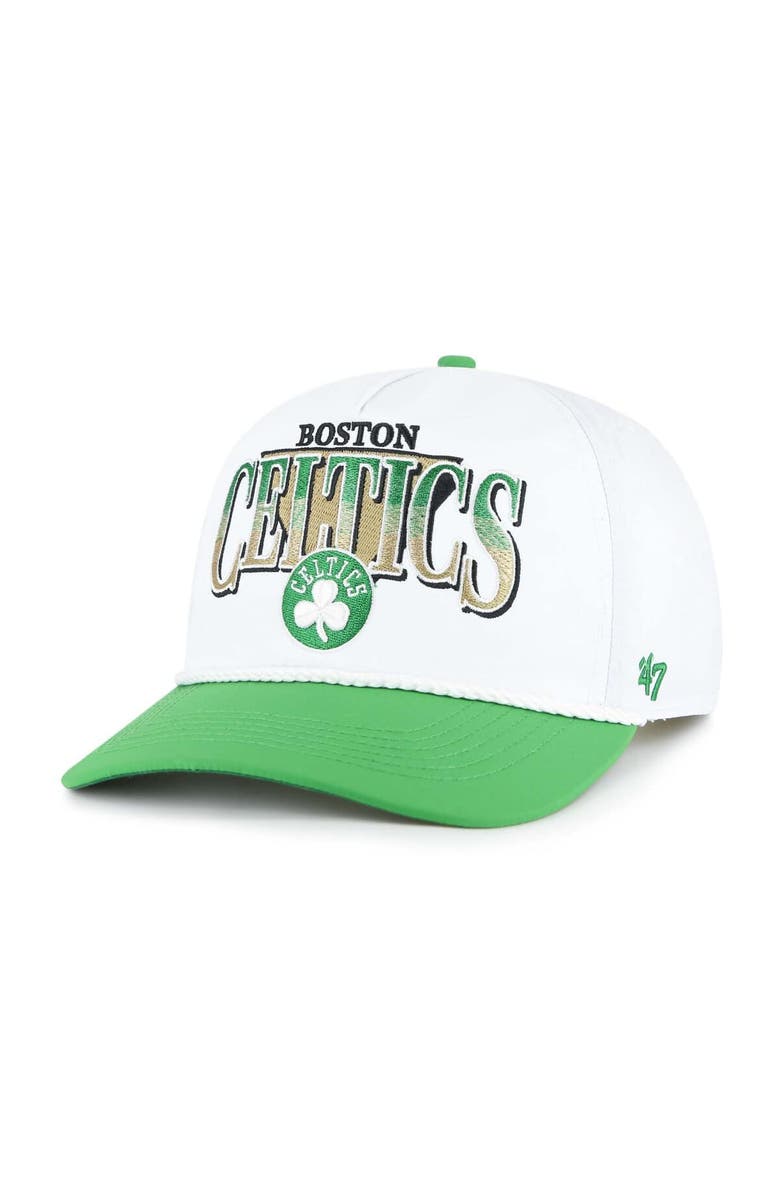 '47 Men's '47 White/Kelly Green Boston Celtics Tribute Two-Tone Hitch Adjustable Hat, Main, color, White