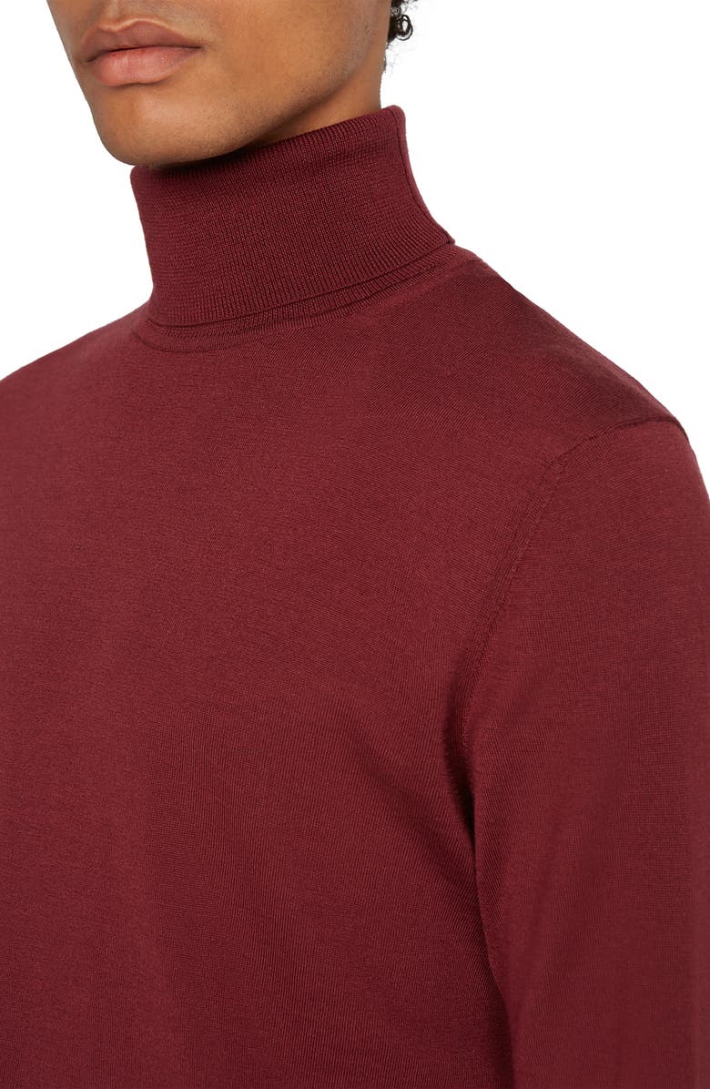 Jack Victor Wool, Silk & Cashmere Turtleneck Sweater, Alternate, color, Burgundy