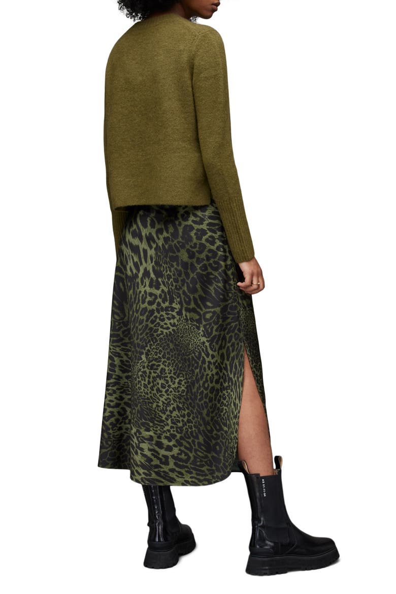 Tiana Kiku Two-Piece Wool & Alpaca Blend Sweater & Slipdress, Alternate, color, KHAKI GREEN