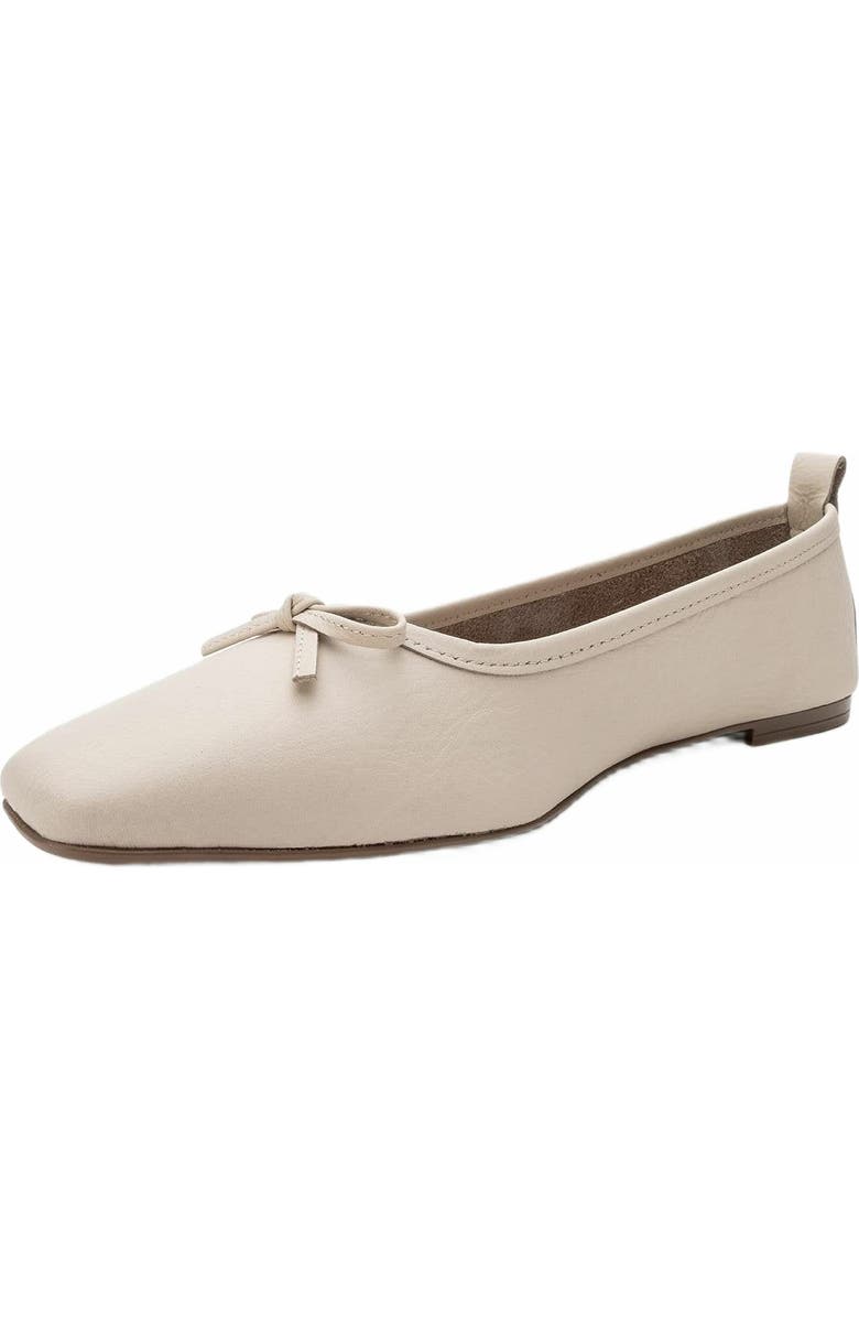 Forever & Always Shoes Sosa Leather Ballet Flats, Alternate, color, Light Beige Leather