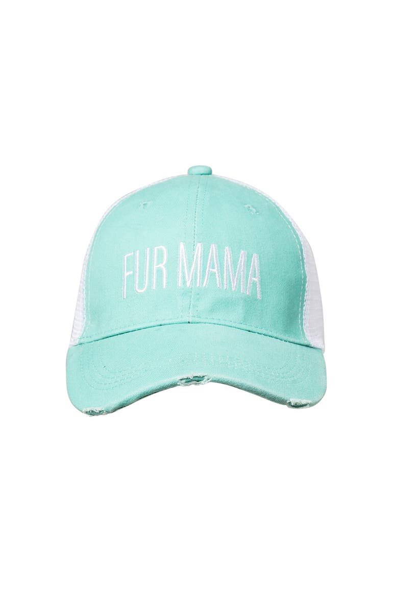 Fur Mama Baseball Hat Cotton Blue, Main, color, Blue